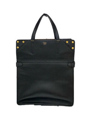 Fendi Flip Flip Shoulder Bag Leather Black